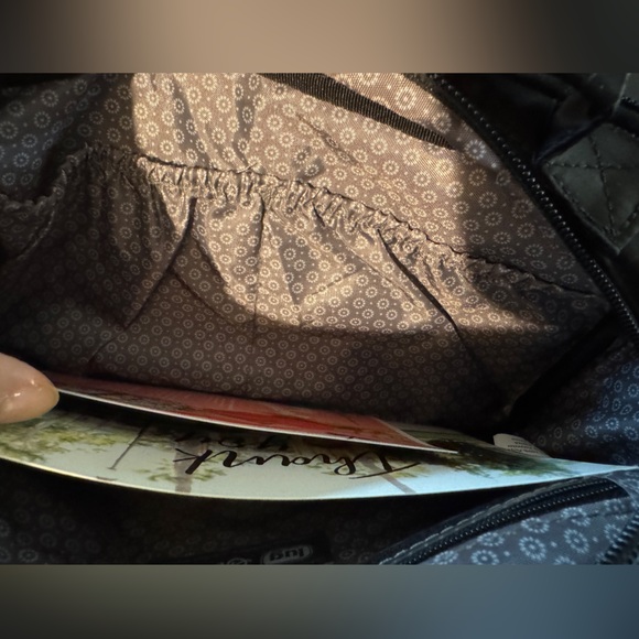 Lug Scoop crossbody top‎ handle black bag purse accordion style openings - Picture 9 of 14